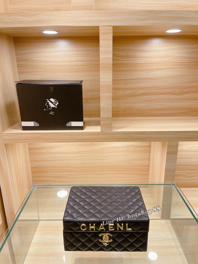 chanel香奈兒黑色原版皮首飾盒 gdx1290